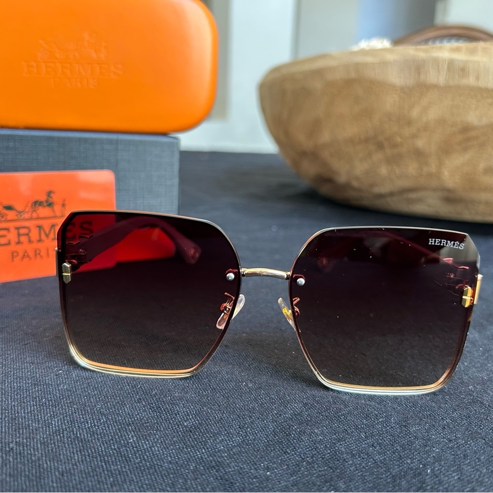 Herms Gradient Brown Square Sunglasses - image 2